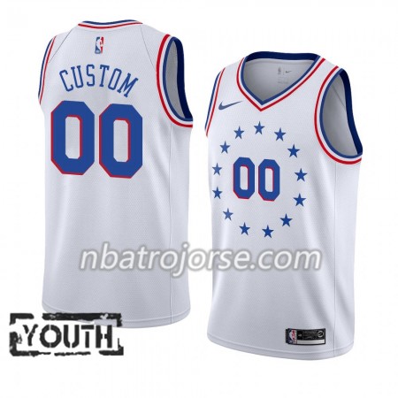 Barn Philadelphia 76ers Tröja Skräddarsydda 2018-19 Nike Vit Swingman